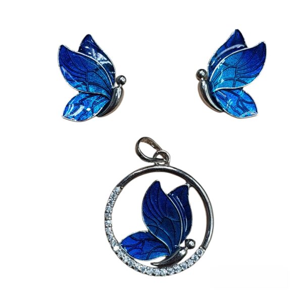 Butterfly Enamel Pendant set